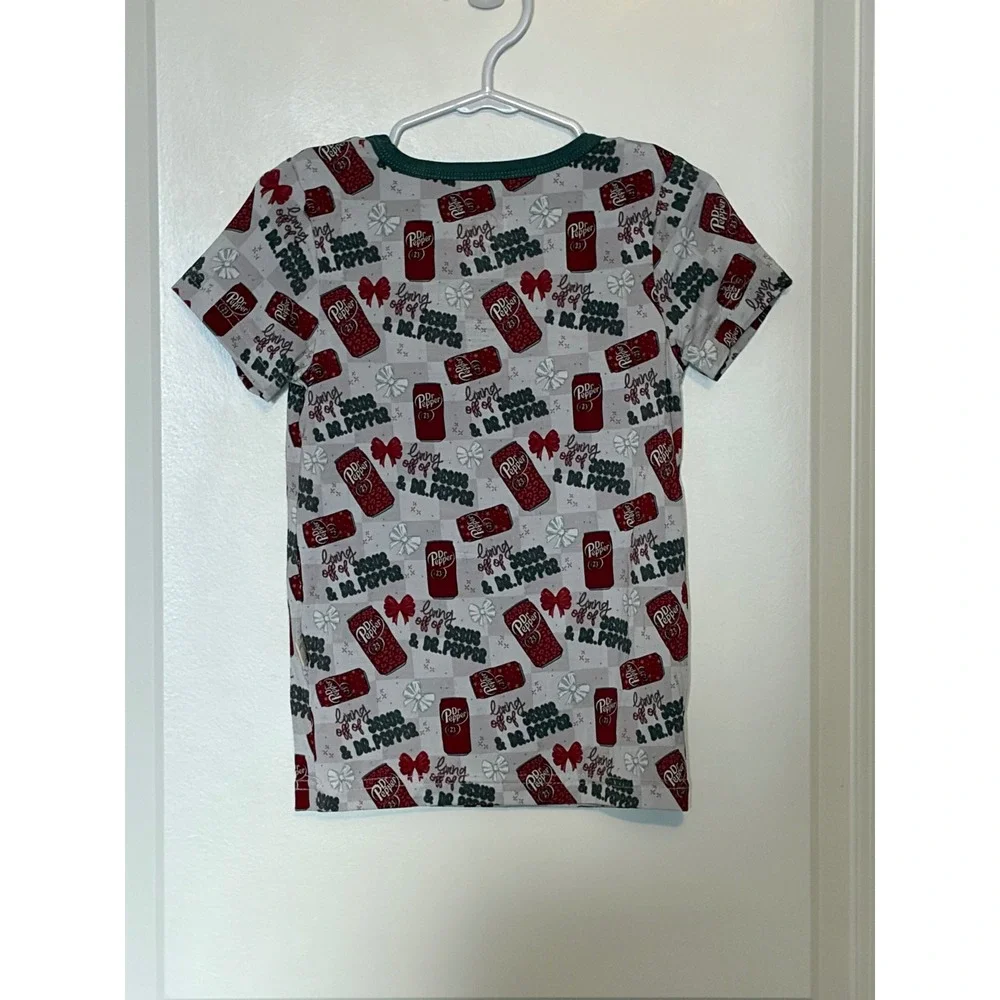 Gigi's Kids Pajama Set 4T‎ Dr Pepper Soda Print Short Sleeve Top Pants